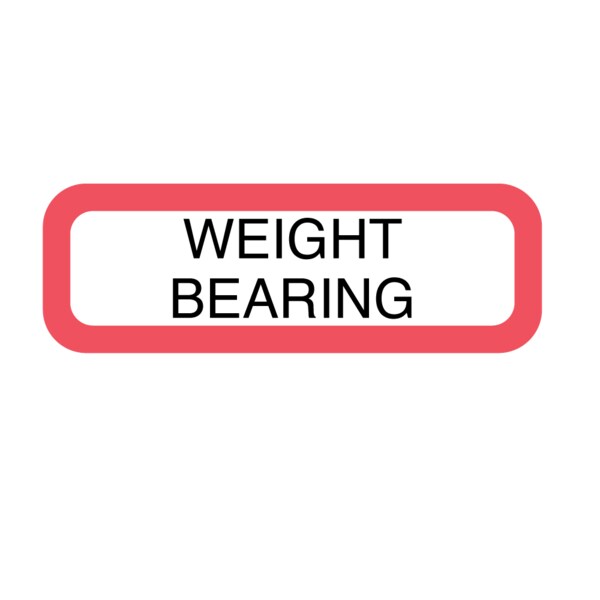 Position Labels - Weight Bearing 1/2" x 1-1/2" White w/Red & Black